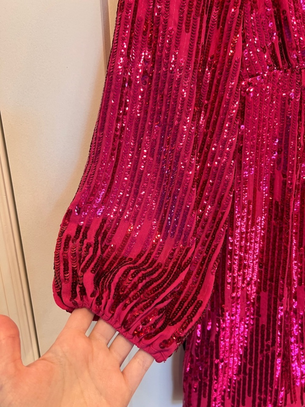NEW NWT RIXO Pink Sequinned Lara Mini Dress - Picture 3 of 11